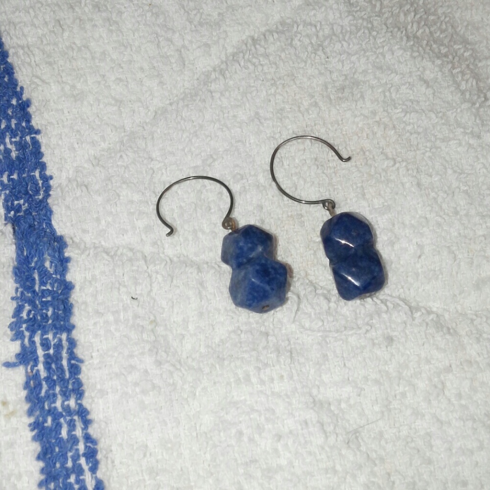 Blue rock earrings